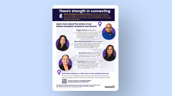 Thumbnail of a kidney transplant connectors half page ad.