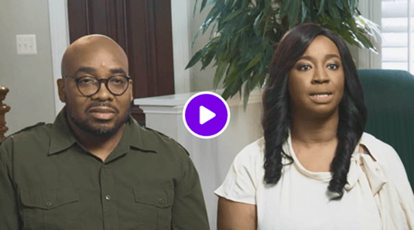Video thumbnail of a man wearing a dark green shirt and a woman wearing a white top, sitting indoors with a plant in the background.