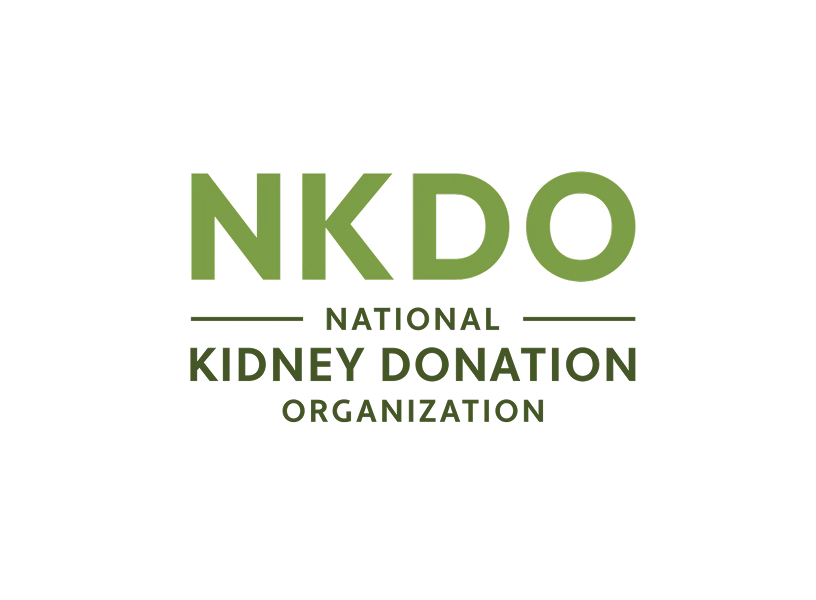 Logo for the National Kidney Donation Organization. The acronym NKDO is in large green text above the stacked words "National Kidney Donation Organization," also in green.